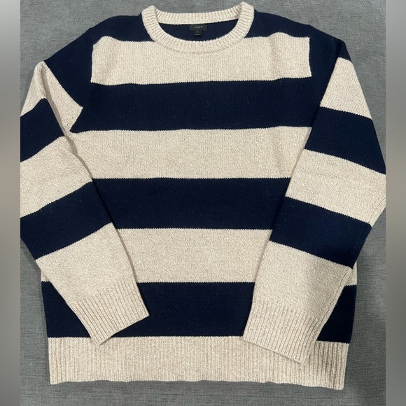 J. Crew Other - J. Crew Navy and Cream Striped Knit Sweater
